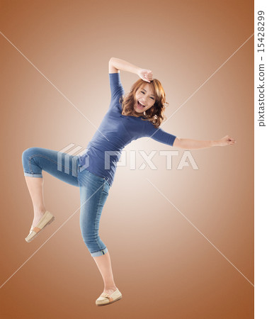 Excited Asian young girl 15428299