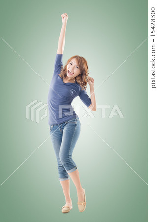 Excited Asian young girl Excited Asian young girl 15428300