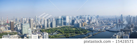 東京站汐留區全景航拍照片 東京站汐留區全景航拍照片 15428571