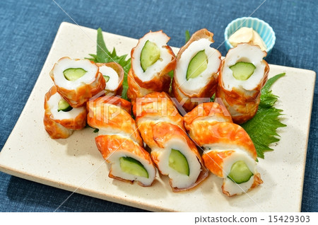 Easy cuisine, Chikuwa cucumber. Supplied with mayonnaise. 15429303