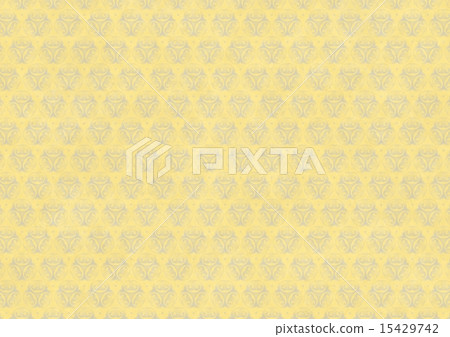 Yellow vintage wallpaper with flourish ornament 15429742