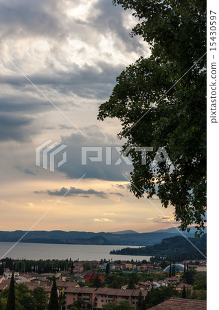 sunset over the lake Garda sunset over the lake Garda 15430597