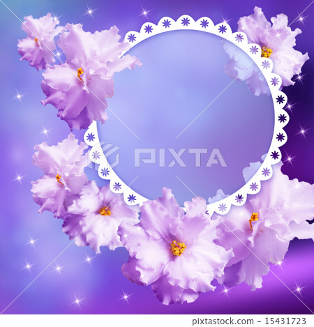 Photo frame with violets 15431723