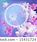 Photo frame with violets 15431724
