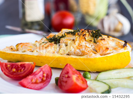 stuffed zucchini with chicken and vegetables stuffed zucchini with chicken and vegetables 15432295