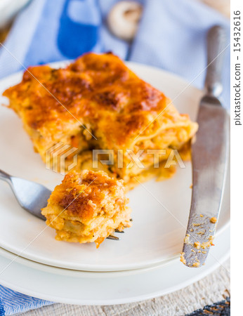 processes food meat lasagna on a white bowl processes food meat lasagna on a white bowl 15432616