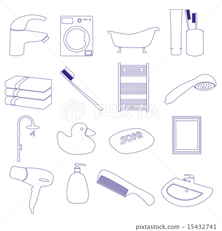 home bathroom theme outline icons set eps10 home bathroom theme outline icons set eps10 15432741