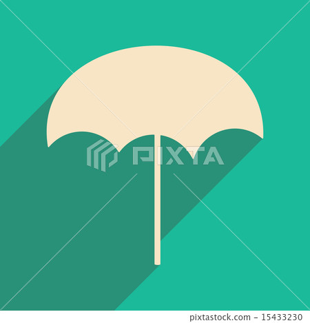 Flat with shadow icon and mobile applacation beach umbrella 15433230