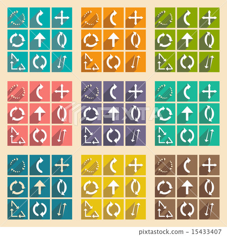 Flat with shadow concept and mobile application arrows 15433407