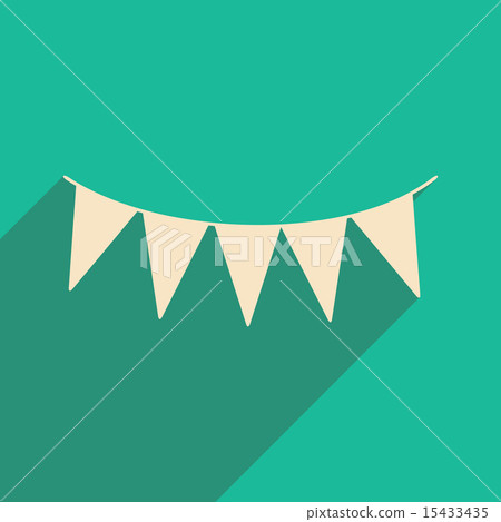 Flat with shadow icon and mobile applacation garland 15433435