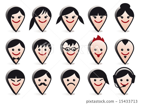 3D head avatars, vector people icon set 15433713