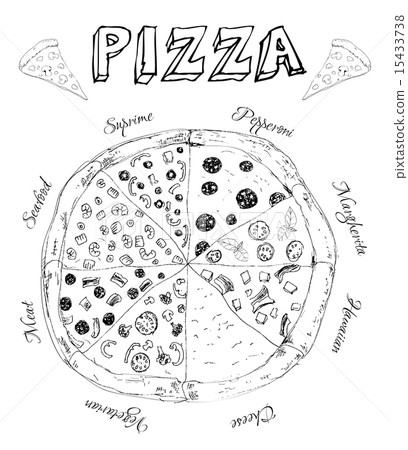 Hand drawn pizza Hand drawn pizza 15433738
