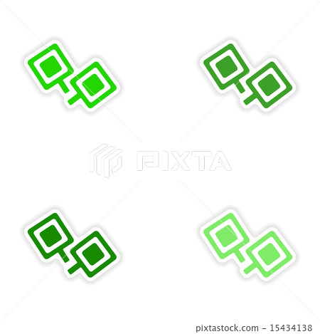 assembly realistic sticker design on paper cufflinks 15434138