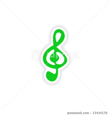 icon sticker realistic design on paper clef icon sticker realistic design on paper clef 15434170