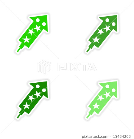 assembly realistic sticker design on paper fireworks assembly realistic sticker design on paper fireworks 15434203