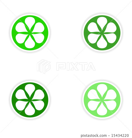 assembly realistic sticker design on paper orange 15434220