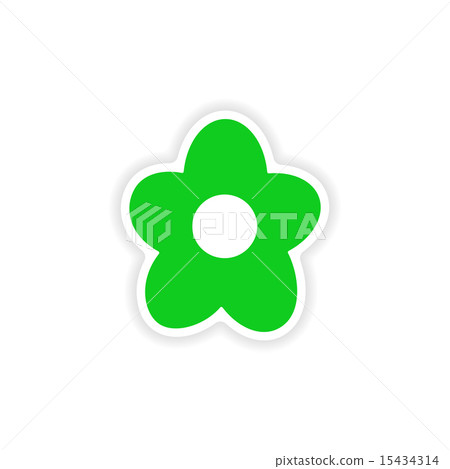 icon sticker realistic design on paper flower icon sticker realistic design on paper flower 15434314