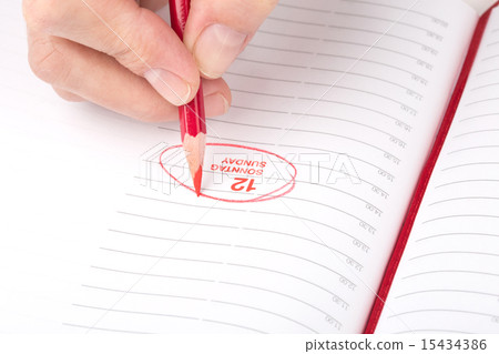 female hand with a pencil 15434386