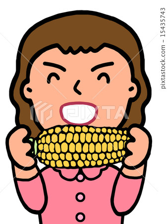Girls eating corn 15435743