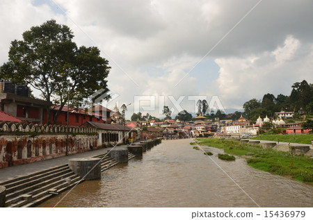 加德滿都火葬場的風景 15436979