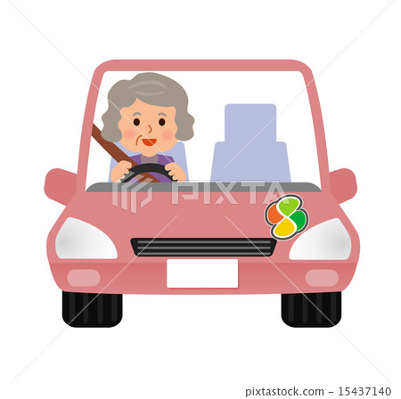 Elderly people driving with silver marks 15437140
