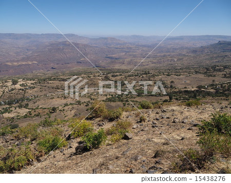 沿埃塞俄比亞青尼羅河的村莊的風景-2 15438276