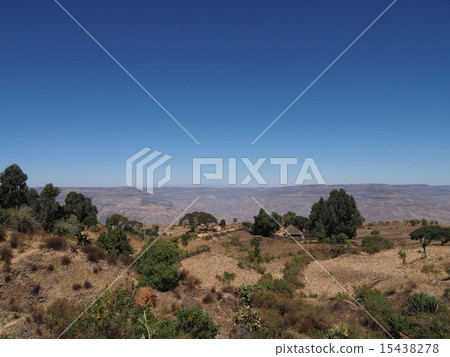 Landscape of the Ethiopian old private house and the Avay Valley 15438278