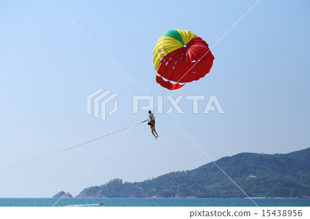 Parasailing at Patong Beach in Phuket 15438956