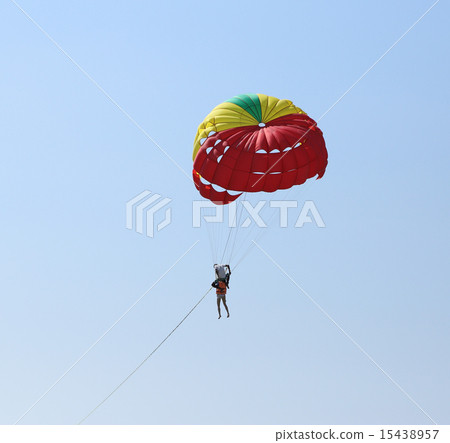 Parasailing with sky at Patong Beach in Phuket 15438957