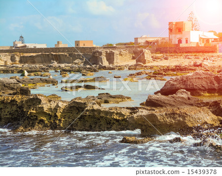 A view of a rocky shore of a Sicily island A view of a rocky shore of a Sicily island 15439378