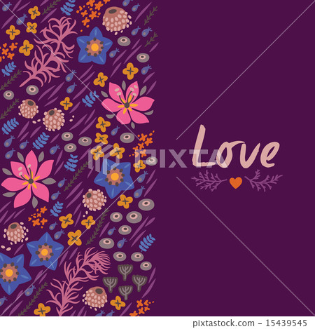 Floral card with heart Floral card with heart 15439545