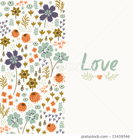 Floral card with heart 15439546