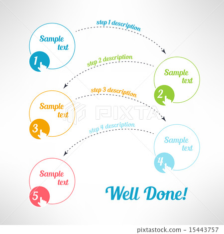 Vector business process steps infographic elements. Tutorial, instruction or presentation banners 15443757