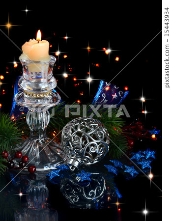 Christmas composition in blue 15443934