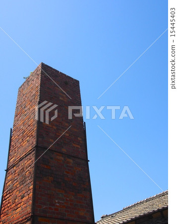Tokoname Castle walking path Brick chimney and blue sky 15445403
