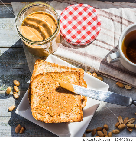 ruddy toast and peanut butter, delicious breakfast 15445886