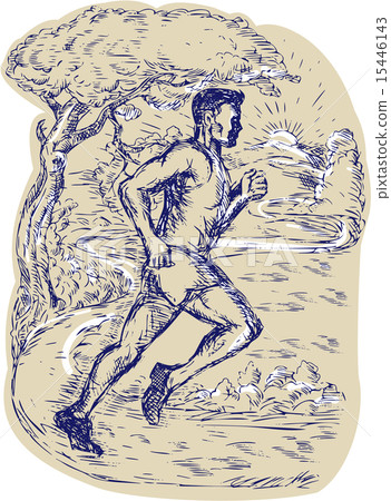Marathon Runner Running Drawing 15446143