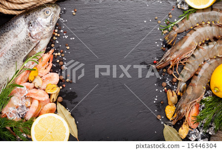 Fresh raw sea food with spices 15446304