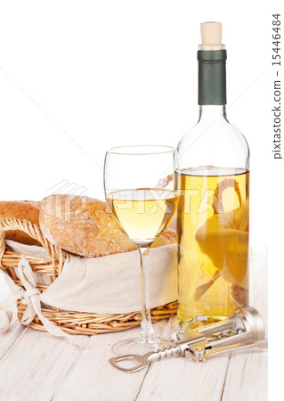 White wine and bread 15446484