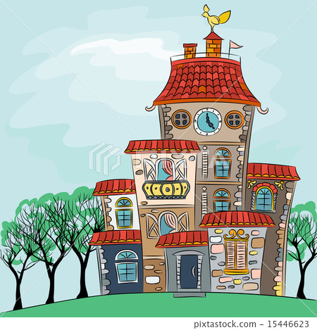 Vector fairytale multicolored house  15446623