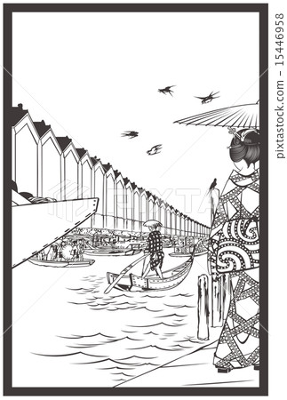 Utagawa Hiroshige Place Edo One hundred scenery Armor's handed over Koami-cho image Illustration 15446958