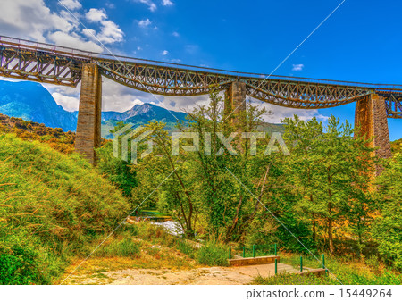 The historic bridge of Gorgopotamos river in Greece. 15449264