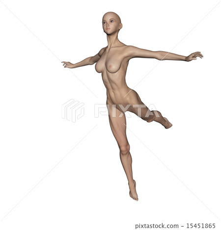 Skin for muscle specimen synthesis Full nude dancing woman perming 3DCG illustration material 15451865