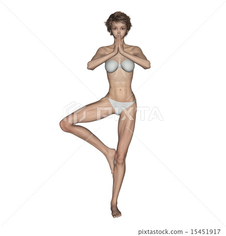 合成肌肉標本的皮膚瑜伽擺在與頭髮swimsessing婦女燙髮3DCG例證材料 合成肌肉標本的皮膚瑜伽擺在與頭髮swimsessing婦女燙髮3DCG例證材料 15451917