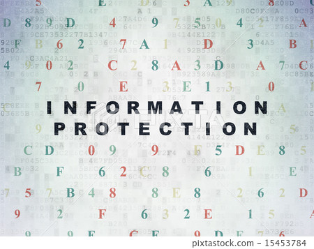 Security concept: Information Protection on Digital Paper background Security concept: Information Protection on Digital Paper background 15453784
