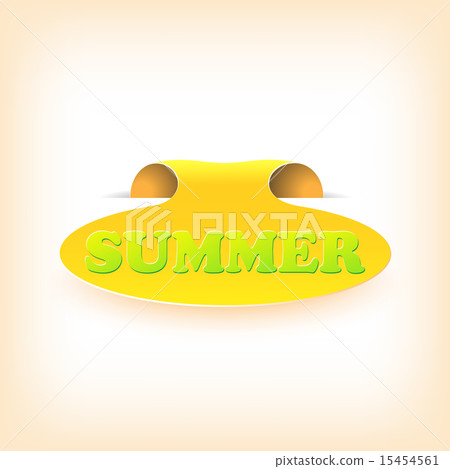 Realistic curved ribbon icon summer. Vector illustration Realistic curved ribbon icon summer. Vector illustration 15454561