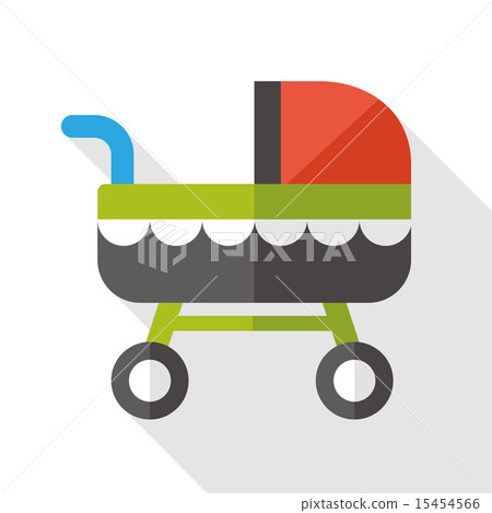 baby carriage flat icon with long shadow baby carriage flat icon with long shadow 15454566