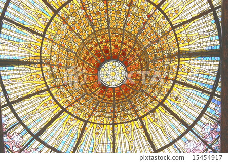 Stained glass of the Catalan music festival Stained glass of the Catalan music festival 15454917