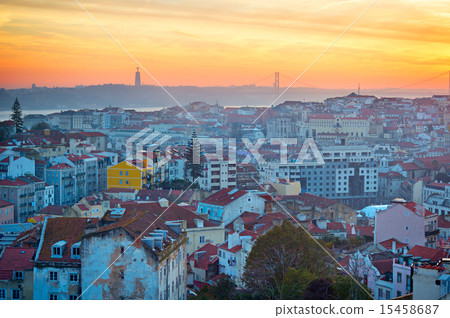Lisbon skyline at sunset Lisbon skyline at sunset 15458687