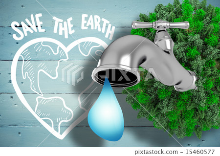 Composite image of earth with faucet Composite image of earth with faucet 15460577